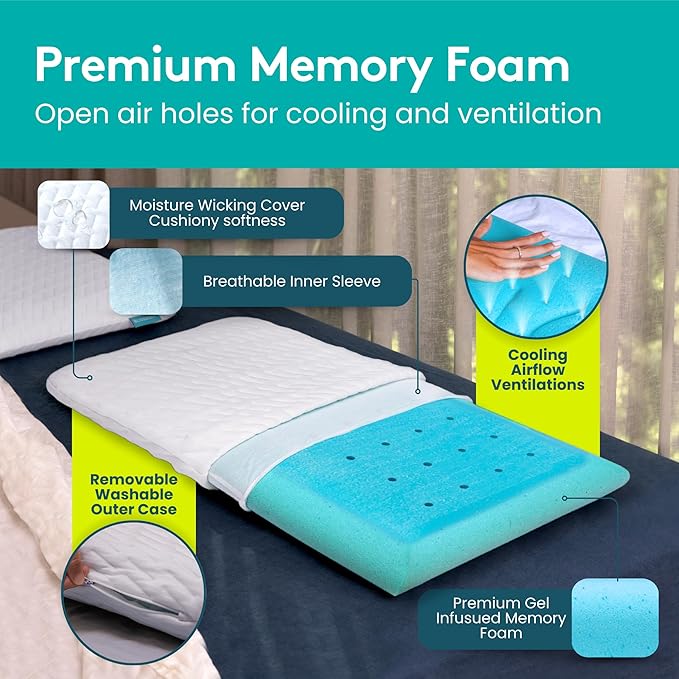 BLISSBURY Thin Pillow for Stomach Sleeper – 2.2" Ultra Flat Memory Foam | Super Thin Low Loft Support for Belly Sleepers | Best Pillow for Neck Alignment and Front-Sleeping Comfort