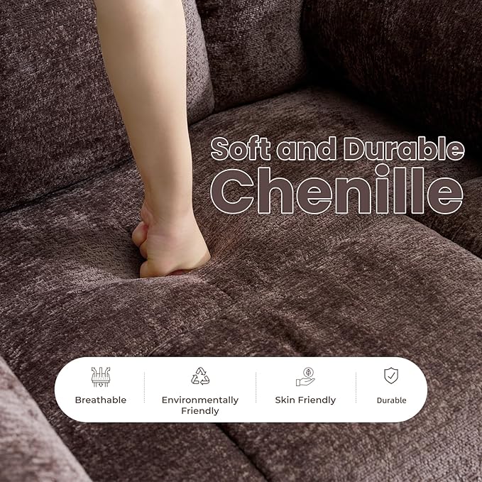 Oversized Swivel Rocker Recliner with Massage and Heat, 26" Extra Wide Manual Recliner for Adults & Big Man, Overstuffed Rocking Chair with High Back for Living Room, Coffee Chenille