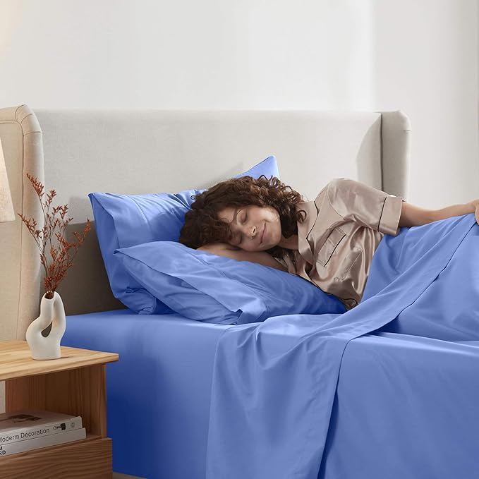 Nestl Bed Sheet Set, Twin XL, 3 Piece, Deep Pocket, Hotel Luxury, Extra Soft, Breathable, Calm Blue