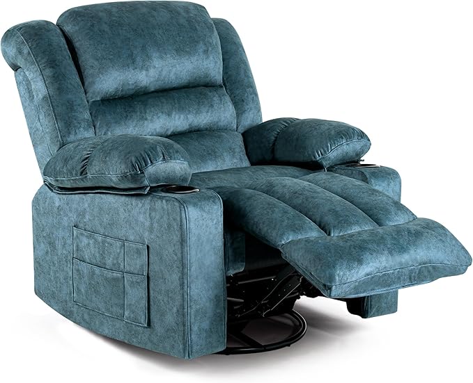 Recliner Chair Rocker Modern Ergonomic Lounge 360 Degree Swivel Single Sofa Seat Living Room Lounge Recliners on Clearance Foam Filling