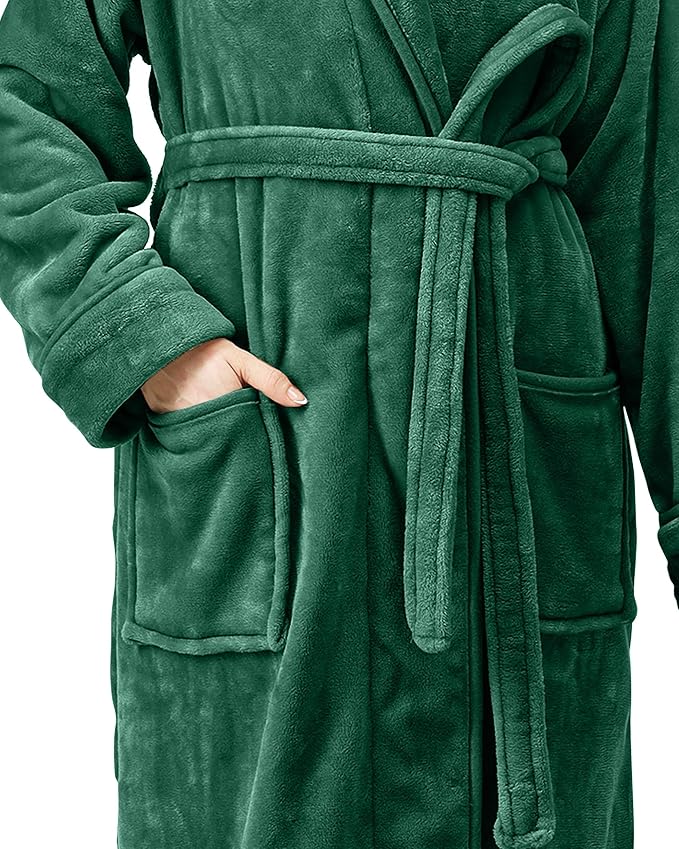 NY Threads Premium Womens Robe, Plush Fleece Long Bath Robe for Women, Fluffy Soft Women's Bathrobe