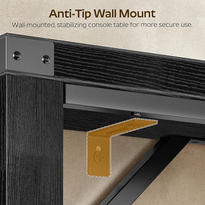 Console Table, 78.7" Long Behind Couch Sofa Table, Entryway Table, Farmhouse Console Table for Narrow Spaces, Hallway, Living Room, Black CT32BB