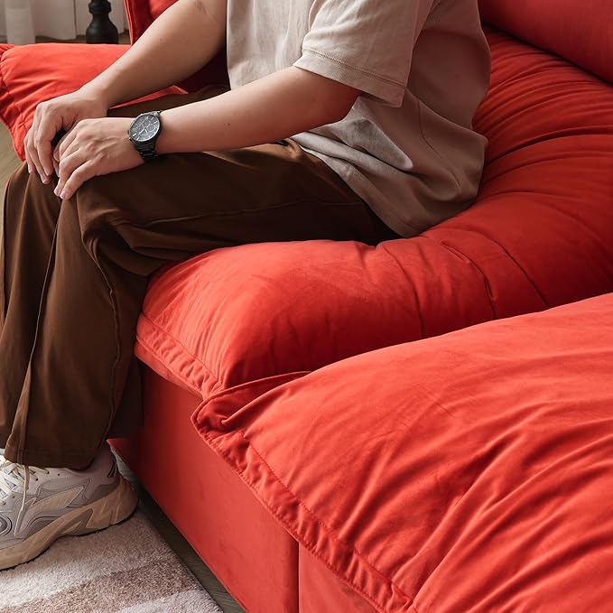 JACH Modular Sectional Couches for Living Room, 162" Deep 4 Seats Sectional Sofa, Cushion Covers Removable, Two Corners and Two Middle, Sofas Furniture for Living Room, Red