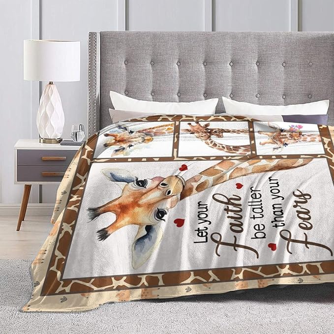 Giraffe Blanket Soft Cozy Cute Giraffe Throw Blanket Warm Giraffe Flannel Fleece Plush Blanket Stuff Animal Decor Blanket Gifts for Lover Kids Girls Boys Women Adults Bed Travel 40"x50"