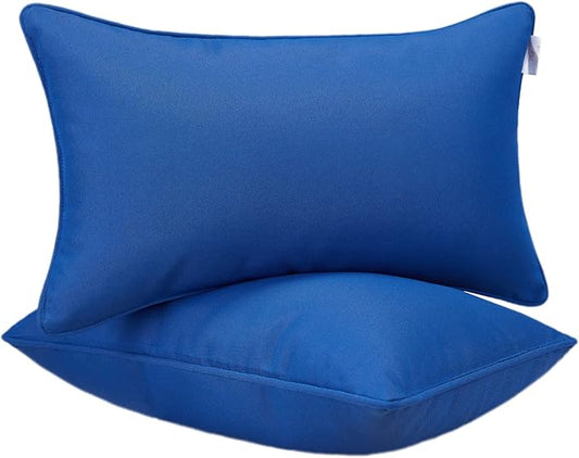 JMGBird Outdoor Pillows Waterproof Set of 2 Outdoor Throw Pillows with Insert Included 12×20 Inch Outdoor Lumbar Pillows for Patio Furniture