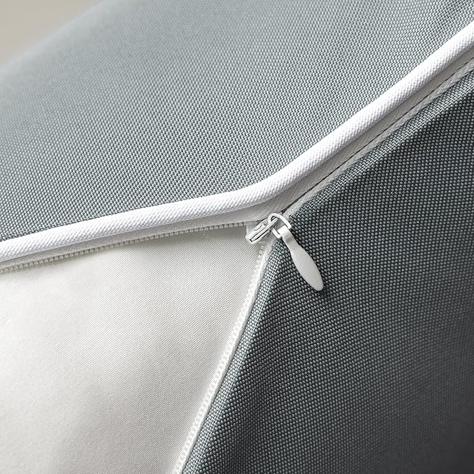 Phantoscope Pack of 2 Outdoor Waterproof Solid Throw Decorative Pillow Cover Decorative Square Outdoor Pillows Cushion Case Patio Pillows for Couch Tent Sunbrella (18''x18'', Grey)