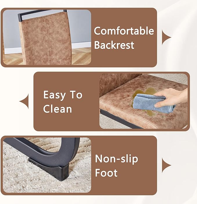 45 Inch Round Dining Table Set for 4, 5 Piece Kitchen Table and Chairs Set, Wooden Table with Walnut Finish, Small Space Dining Set for Apartment or Dining Room