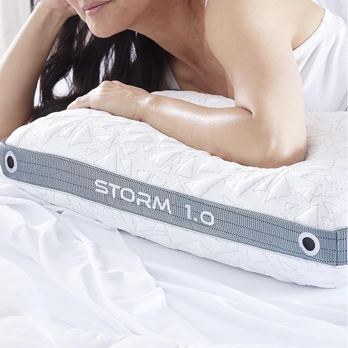 Bedgear Storm Performance Pillow – 1.0 - Cooling Bed Pillow for Hot Sleepers - Medium Firmness Pillow for All Sleep Positions, Washable & Removable Cover - 20" W x 26" L x 5.25" H