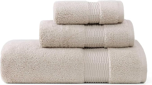 Tommy Bahama - Bath Towels Set, Soft & Highly Absorbent Cotton, Low Linting & Fade Resistant Bathroom Essentials (Long Branch Beige, 3-Piece)