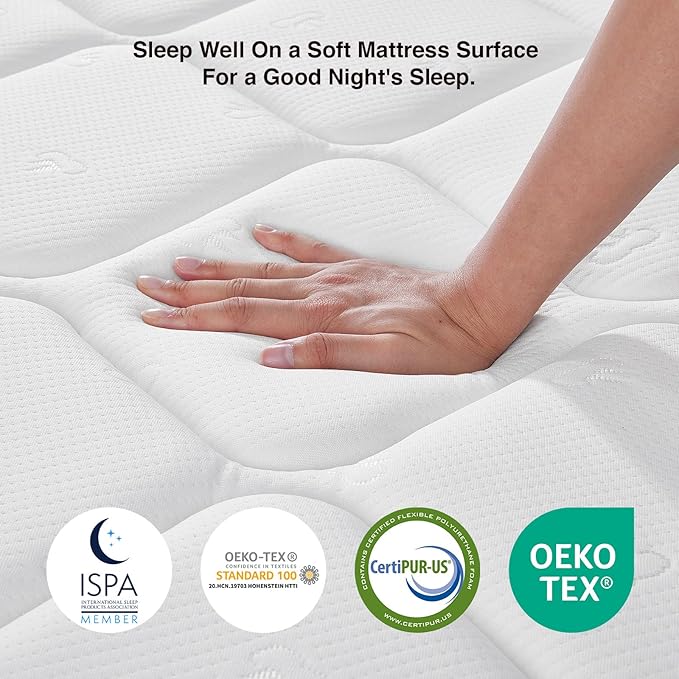 Novilla Queen Mattress 14 Inch, Hybrid Mattress Queen in a Box,Foam Innerspring Mattresses for Body Supportive & Pressure Relief, Comfort Pillow Top for Medium Firm Feel