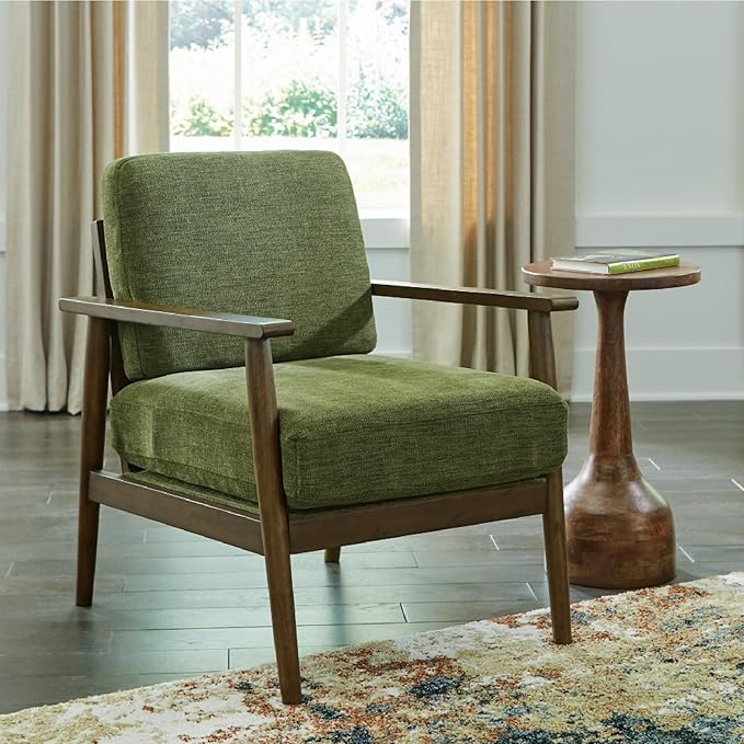 Signature Design by Ashley Bixler Mid-Century Modern Upholstered Showood Accent Chair, Green