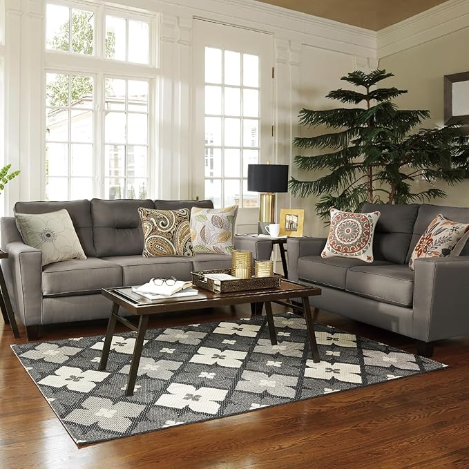 Outdoor Sunbrella Decorative Pillows Pack of 4, 16" x 16" Outdoor Pillow Set for Couch Bed Throw Patio Sofa, Momento Spring