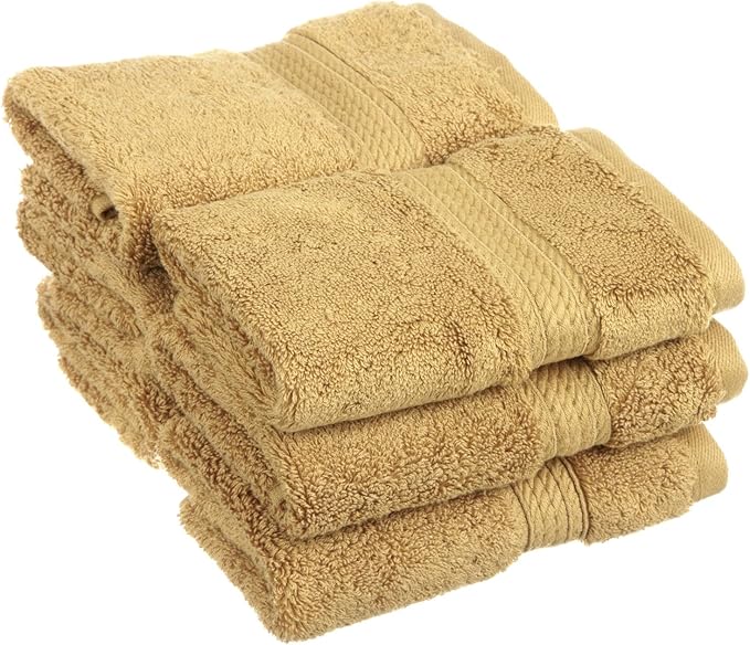 Superior Egyptian Cotton Pile Face Towel/Washcloth Set of 6, Ultra Soft Luxury Towels, Thick Plush Essentials, Absorbent Heavyweight, Guest Bath, Hotel, Spa, Home Bathroom, Shower Basics, Toast