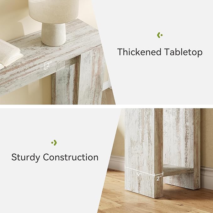 LITTLE TREE 70.9-Inch Entryway Table, Long Narrow Farmhouse Sofa Console Table for Living Room, Hallway