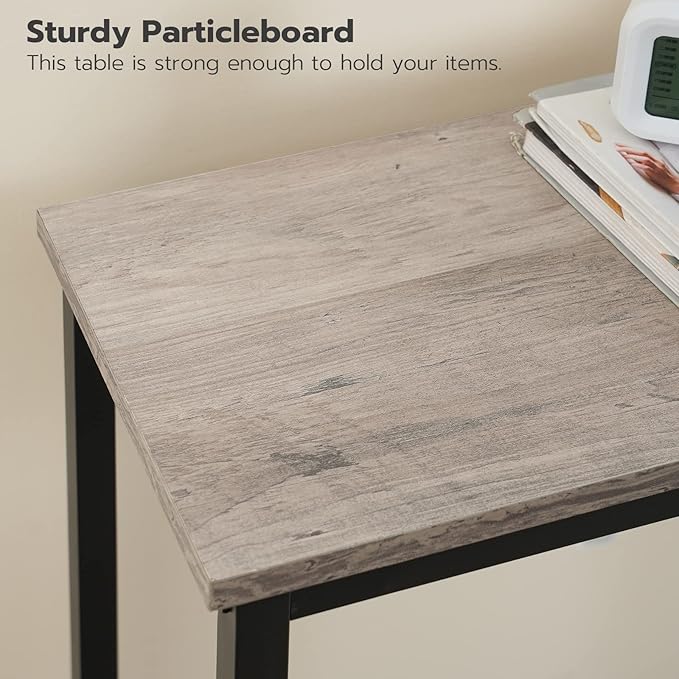 HOOBRO 29.5" Narrow Console Table, Small Entryway Table with Shelf, 2 Tier Thin Sofa Table, Behind Couch Table, Side Table, for Hallway, Living Room, Bedroom, Greige and Black BG74XG01