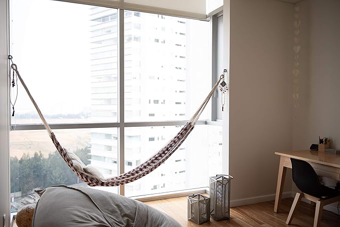 ALL NAHLO Cotton Double Hammock Portable Lightweight Hammocks Swing Person Tree Stand Camping Rope Outdoor Tent net Straps Bed Fabric Quilted Patio Camp