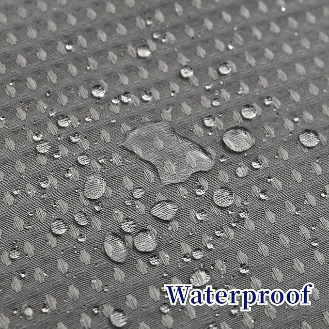 No Hooks Required Long Waffle Weave Shower Curtain with Snap in Liner-Hotel Grade Waterproof & Mesh Top Window Spa Like Bath Curtain Machine Washable Heavy Duty 71''W x 86''H Grey