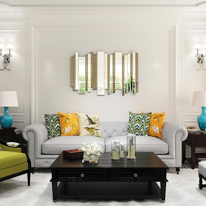 Wall Mirrors Decorative- Large Brown Venetian Mirror for Living Room/Entryway/Hotel 24×36 in