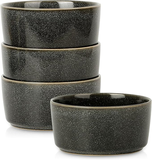 Stone Lain Eden 4-Piece Bowl Set Stoneware, Charcoal Grey