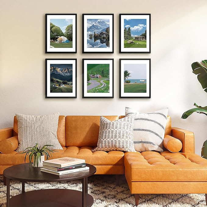 FIXSMITH 11x14 Picture Frame Bulk-4 Pack, Photo Frame with HD Plexiglass, Display Pictures 8x10 with Mat or 11x14 Without Mat, Black Picture Frames Collage Wall Decor, Gallary Wall Frame