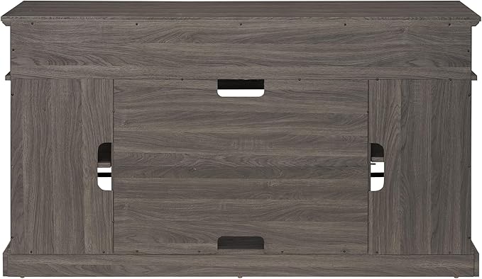HMFULE 58" TV Stand with Storage for 55 60 65 inch Television, Entertainment Center 2 Glass Doors & Adjustable Shelves, Engineered Wood Modern Farmhouse Living Room Bedroom Furniture (Dark Walnut)