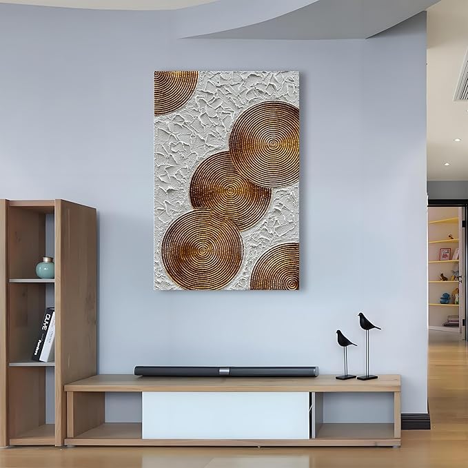 Art 45x30 inch Hand-Painted White and Tan Texture Oil Painting Large Modern Abstract Canvas Art Home Wall Decoration