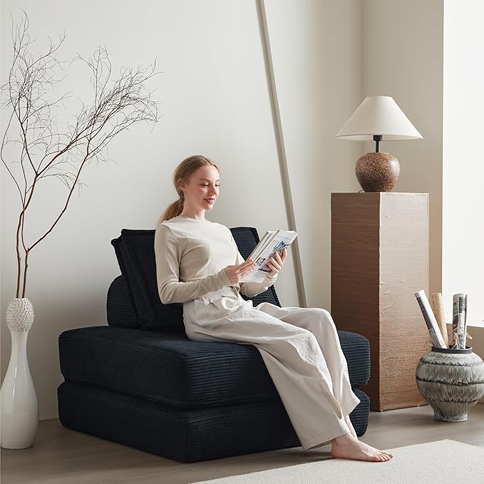 Convertible Folding Sofa Bed, Multi-Functional Sleeper sofa with Memory Foam and Back Support – Portable Futon Couch,Fold Out Chair Bed,Comfy Floor Sofa for Living Room, Bedroom, or Small Spaces