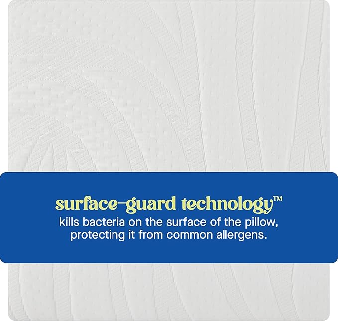 SEALY Dreamlife Queen Size Memory Foam Cooling Surface Guard Technology, Removable Machine-Washable Cover, 1 Year Warranty, White Pillow
