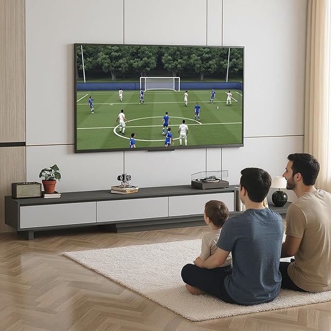 78.7–130" Extendable TV Stand with 3 Drawers - Mid-Century Modern Adjustable Entertainment Center, Perfect for Living Room, Dark Gray & Light Gray