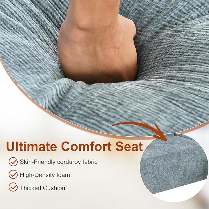 112.2" Sectional Couch, Oversized L Shaped Cloud Couch, Modular Sofa, Sectional Couches for Living Room and Office, Gray Blue