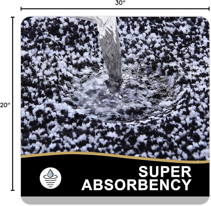 OLANLY Bathroom Rugs 30x20, Extra Soft and Absorbent Microfiber Bath Mat, Non-Slip, Machine Washable, Quick Dry Shaggy Bath Carpet, Suitable for Bathroom Floor, Tub, Shower (Medium, Black)