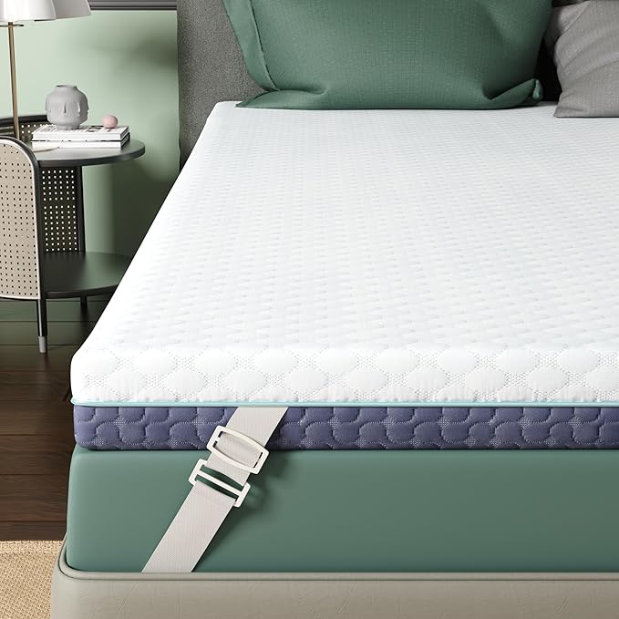 3 Inch Firm Mattress Topper California King, Memory Foam Bed Topper with Soft & Firm Options for Back Pain Relief, Mattress Topper with 2-Sided Cover, Ergonomic 5-Zone, CertiPUR Certified