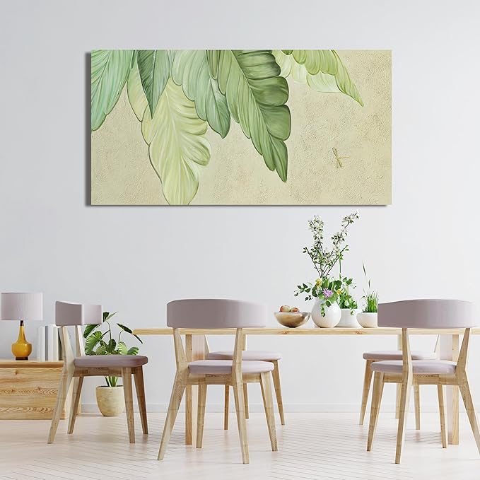 Canvas Wall Art Decor Modern Green Wall Art Prints Wall Art Pictures for Living Room Art Work for Wall Decor Boho Botanical Wall Art Decorations Artwork for Walls Bedroom Office Decor 20" X 40"