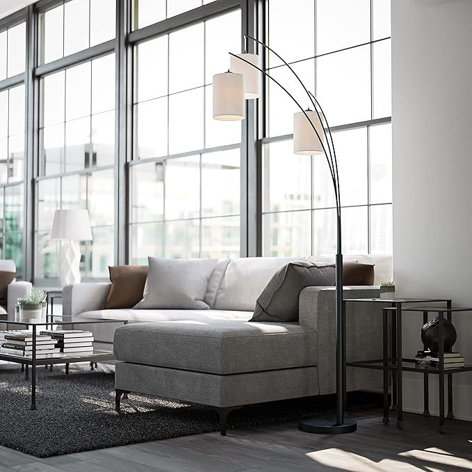 Kenroy Home 32849BL Leah Arc Floor Lamp, 60W, Black