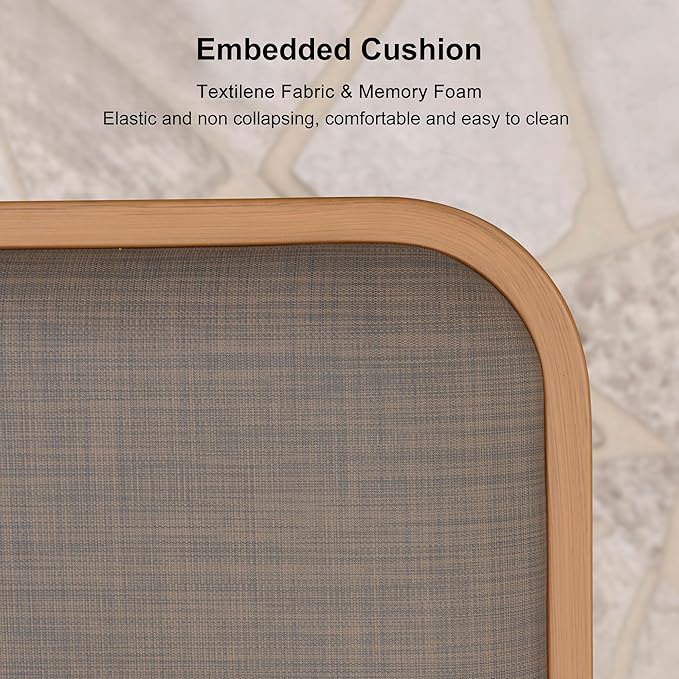 PURPLE LEAF 8-Piece Patio Dining Set Outdoor Furniture Rectangular Table and Chairs Set with Aluminum Frame and Teak-Finish for Garden Deck Backyard Kitchen Deep Teak Outdoor Set