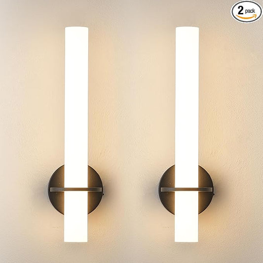 Black Battery Operated Wall Sconce Set of 2,Rechargeable Wireless Wall Lights with Remote Control,Dimmable,3000K-6000K,360° Rotation, Cordless Wall Lighting for Living Room,Bedroom,Stairway,18 Inch
