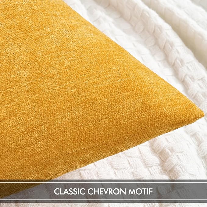 MIULEE Pack of 2 Goose Yellow Decorative Pillow Covers 18x18 Inch Soft Chenille Couch Spring Throw Pillows Farmhouse Cushion Covers for Home Decor Sofa Bedroom Living Room