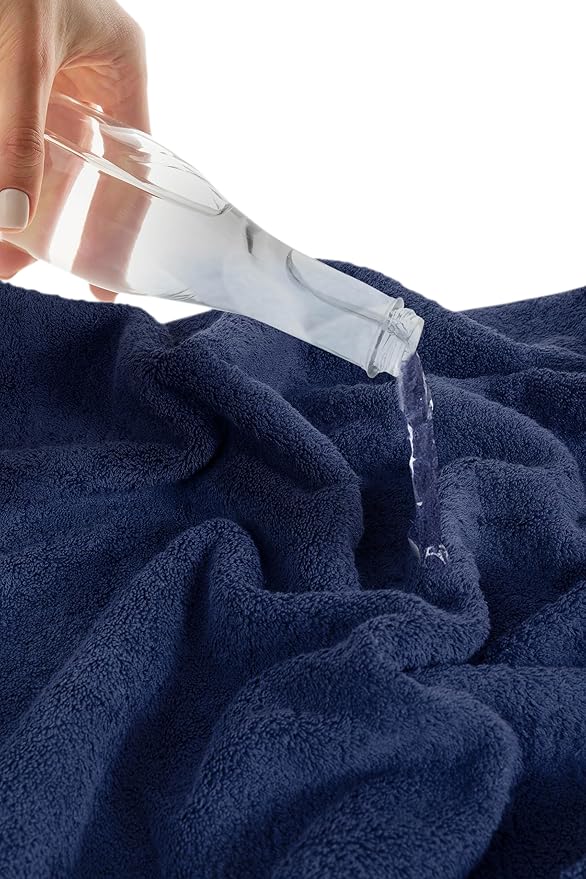 SALBAKOS - Luxury 6 Piece Towel Set, 100% Turkish Cotton, Quick Drying, Highly Absorbent & Comfy, Includes 2 Bath Towels, 2 Hand Towels & 2 Washcloths | (Navy)