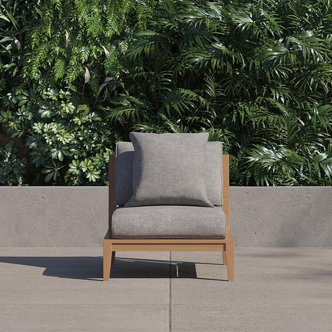 Outer Outdoor Throw Pillow with OuterWeave Performance Fabric, Decorative Outdoor Pillow for Patio & Outdoor Furniture, Includes Machine Washable Pillow Cover and Insert - Pacific Fog Gray, 20"x20"