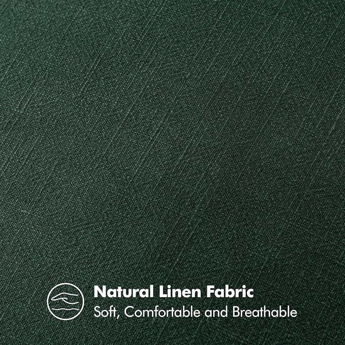 MIULEE Decorative Linen Euro Sham Pillow Covers 26x26 Dark Green Boho Farmhouse Neutral Couch Throw Pillows for Bed Pack of 2 Accent Modern Pillowcase Sofa Livingroom Home Decor