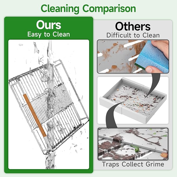 Expandable Pull Out Drawer Cabinet Organizers, Heavy Duty Slide Out Storage Shelf for Home Kitchen Pantry Cupboard Pots Pans, Adjustable Width from 17.2"~28.1", Stainless Steel 1 Pack