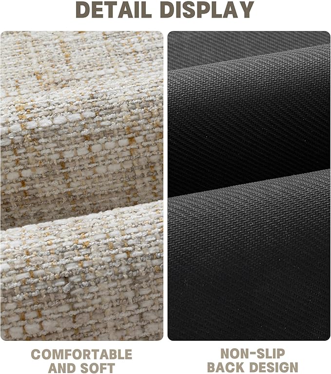 YIHOUSE Bathroom Rugs Sets 2 Pieces, Ultra Thin Non Slip Washable Bath Mat Sets, Absorbent Quick Dry Bath Mats for Bathroom Floor, Beige