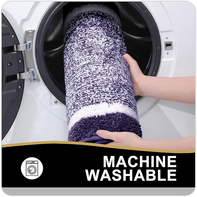 OLANLY Bathroom Rugs 30x20, Extra Soft and Absorbent Microfiber Bath Mat, Non-Slip, Machine Washable, Quick Dry Shaggy Bath Carpet, Suitable for Bathroom Floor, Tub, Shower (Medium, Purple)