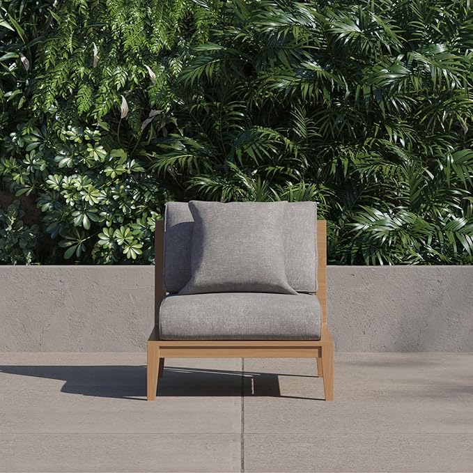 Outer Outdoor Throw Pillow with OuterWeave Performance Fabric, Decorative Outdoor Pillow for Patio & Outdoor Furniture, Includes Machine Washable Pillow Cover and Insert - Pailsades Cream, 18"x18"