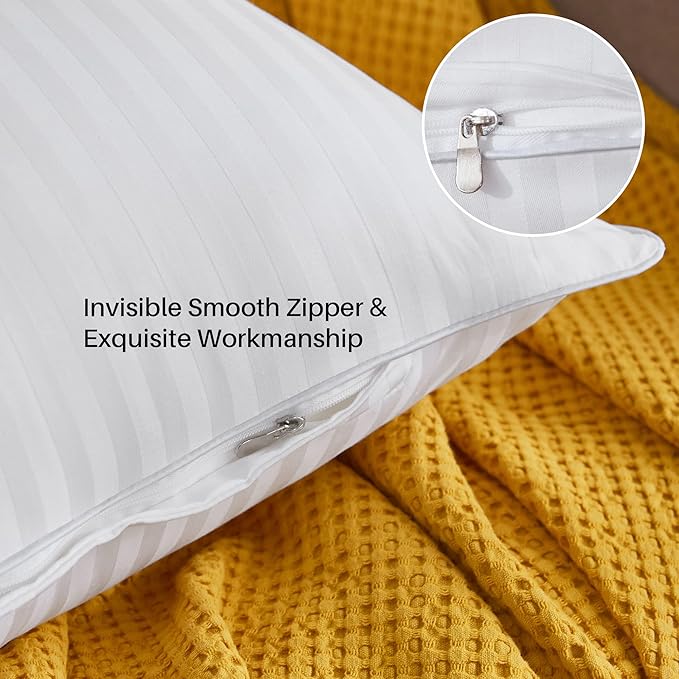 Oubonun 12 x 20 Throw Pillow Inserts, Firm and Fluffy Decorative Square Pillows for Couch Bed Sofa with Soft Cotton Cover White Cushion with Down Alternative Pack of 2