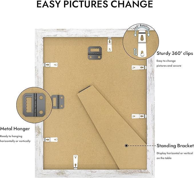 8.5 by 11 Diploma Picture Frame, Made of Real Glass and Wooden Certificate Frame, Horizontal and Vertical Display for Wall or Tabletop (Black, 1Pack)