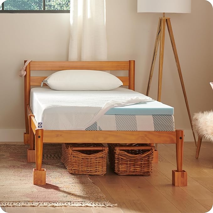 Sealy Dreamlife 2” Gel Memory Foam Queen Mattress Topper with Cooling Cover, SealyComfort Gel Foam, SealyCool Stretch Knit Cover with Corner Straps