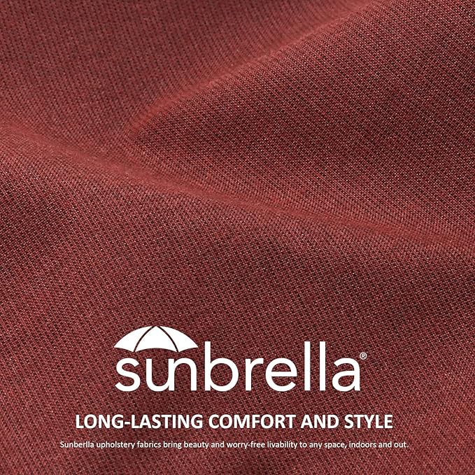 Outdoor Sunbrella Decorative Throw Pillow Covers Only, Pack of 4, 17"x17" & 20"x12" Water Repellent Replacement Lumbar Pillow Case for Patio, Couch, Sofa and Patio Furniture, Spectrum Brick