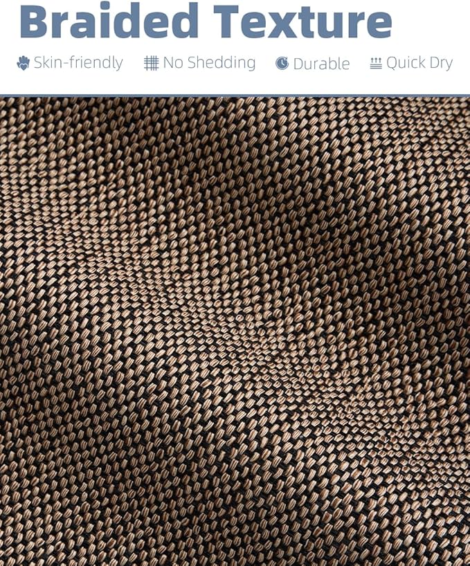 PADOOR Non-Slip Bath Mat With Rubber-Backing, Braided Absorbent Machine Washable Thin Rug for Bathroom Floor, Fits Under Door, Quick Dry, 17''x24'' Black