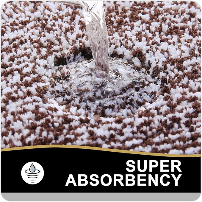 OLANLY Bathroom Rugs 36x24, Extra Soft and Absorbent Microfiber Bath Mat, Non-Slip, Machine Washable, Quick Dry Shaggy Bath Carpet, Suitable for Bathroom Floor, Tub, Shower (Large, Brown)